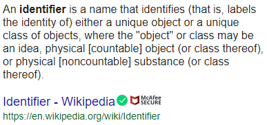 identifier